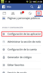 Configuración de aplicaciones de Facebook